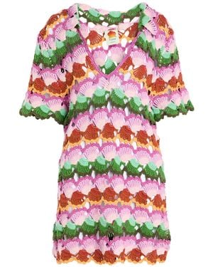 FARM Rio Mini Dress Cotton, Acrylic - White