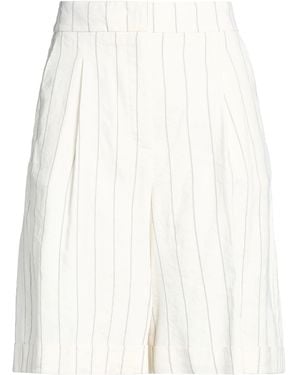Peserico Ivory Shorts & Bermuda Shorts Viscose, Linen - White