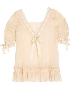 Ermanno Scervino Top Cotton, Silk - Natural