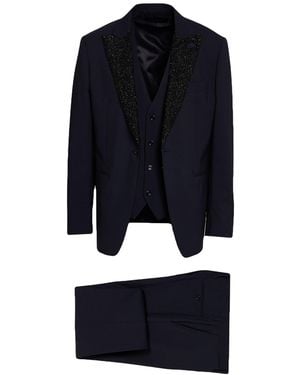 Lardini Midnight Suit Wool, Elastane - Blue
