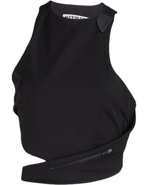 Hyein Seo Top Wool, Polyester, Polyurethane - Black