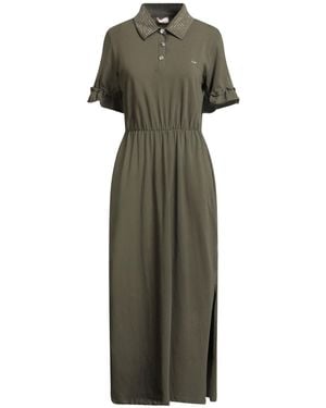 Liu Jo Military Maxi Dress Cotton, Elastane - Green