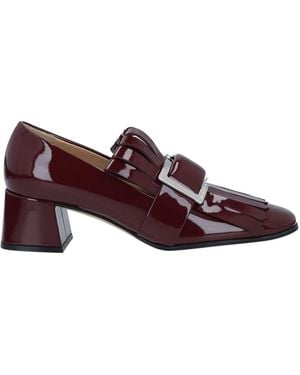 Sergio Rossi Burgundy Loafers Soft Leather - Purple
