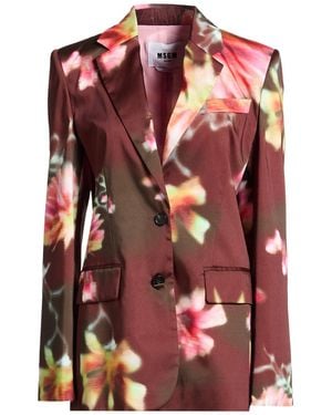 MSGM Chocolate Blazer Polyester - Red