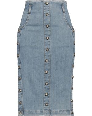Pinko Embellished Denim Pencil Skirt - Blue