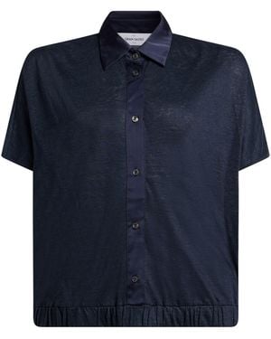 Gran Sasso Midnight Polo Shirt Linen - Blue