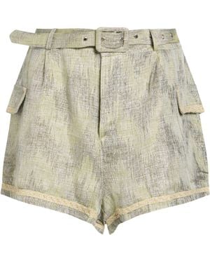 PHO® Firenze Shorts & Bermuda Shorts Linen, Viscose, Polyester, Polyamide - Green