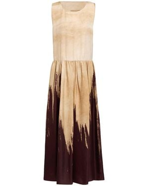 Uma Wang Sand Maxi Dress Viscose, Cupro - Natural