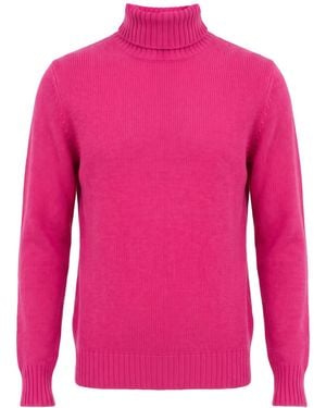 Drumohr Fuchsia Turtleneck Lambswool - Pink
