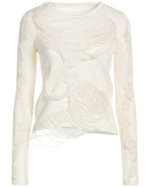 MM6 by Maison Margiela Ivory Jumper Cotton, Polyamide - White