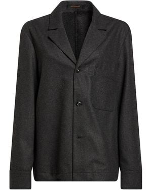 Officina 36 Charcoal Blazer Polyester, Wool, Viscose - Black