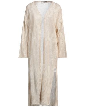Akep Ivory Cardigan Cotton, Polyamide, Viscose, Polyester, Metallic Polyester - Natural