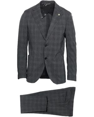 Lardini Charcoal Suit Wool, Polyester, Elastane - Grey