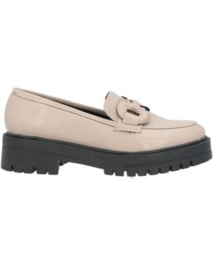 Nila & Nila Taupe Loafers Textile Fibers - Gray
