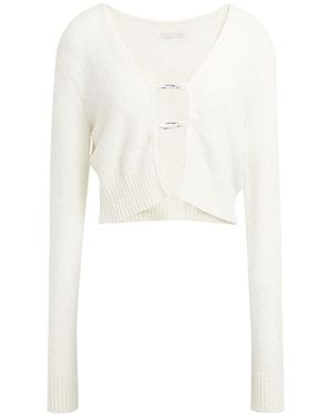Heron Preston Ivory Cardigan Acrylic, Polyamide, Synthetic Fibres, Wool, Mohair Wool - White