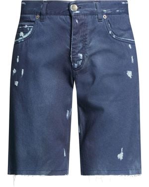 Dolce & Gabbana Slate Denim Shorts Cotton, Bovine Leather - Blue
