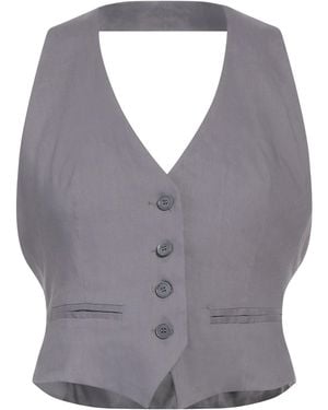 Jucca Tailored Vest Linen, Viscose, Elastane - Gray