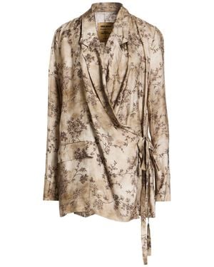 Uma Wang Khaki Blazer Viscose, Cupro - Natural