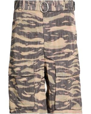 Jil Sander Khaki Shorts & Bermuda Shorts Polyester, Silk, Cotton - Gray