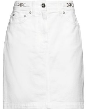 Versace Denim Skirt Cotton, Calfskin - White