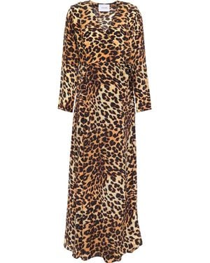 We Are Leone Camel Maxi Dress Silk - Natural