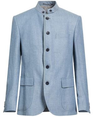 EDUARD DRESSLER Blazer Linen, Virgin Wool - Blue
