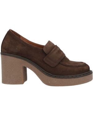 BUENO Dark Loafers Leather - Brown