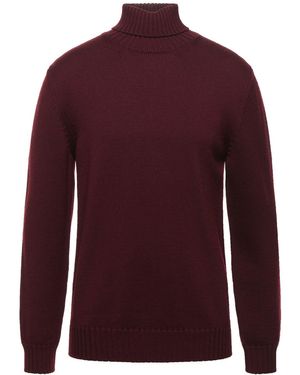 Alpha Studio Burgundy Turtleneck Merino Wool - Red