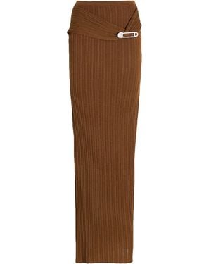 GIUSEPPE DI MORABITO Maxi Skirt Merino Wool, Acrylic, Polyamide - Brown