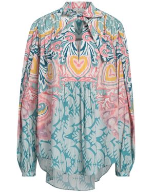 Etro Printed Tie-Neck Georgette Blouse - Blue