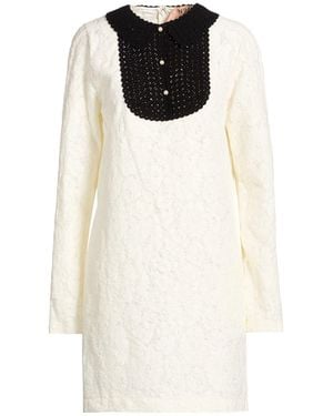 N°21 Ivory Mini Dress Cotton, Viscose, Polyamide - White