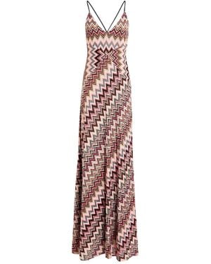 Missoni Maxi Dress Cotton, Viscose - Purple