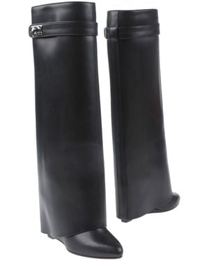 Givenchy Leather Wedge Ankle Boots - Black