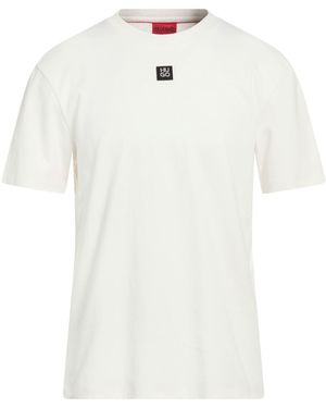 HUGO Ivory T-Shirt Cotton, Elastane - White