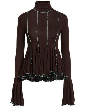 Siedres Chocolate Top Viscose, Elastane - Black