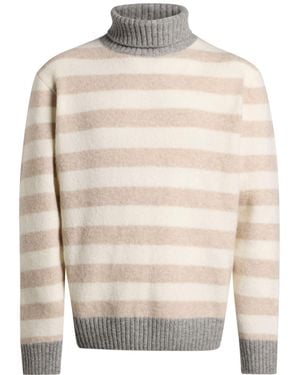 Eleventy Ivory Turtleneck Cashmere, Silk, Polyester - White