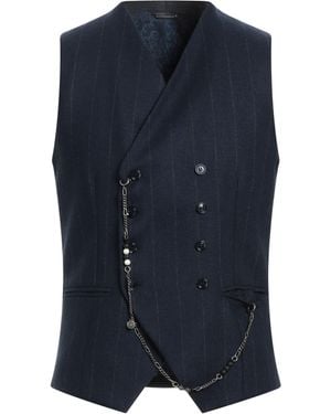 Daniele Alessandrini Daniele Alessandrini Tailored Vest Viscose, Wool, Polyamide, Elastane - Blue