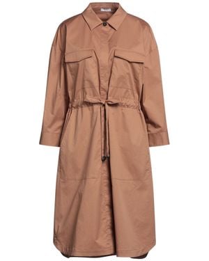 Peserico Camel Midi Dress Cotton, Elastane - Natural