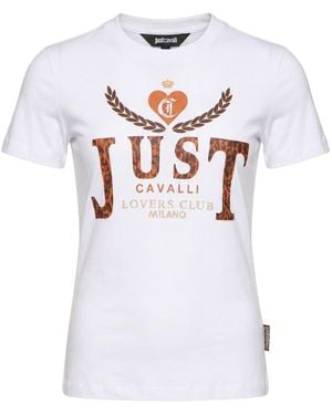 Just Cavalli T-Shirt Cotton, Elastane - White