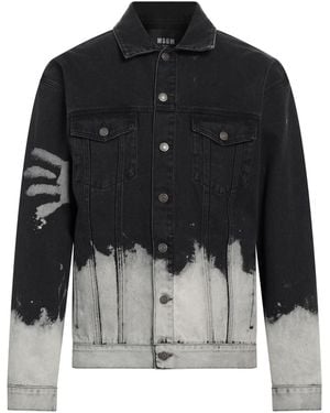 MSGM Denim Outerwear - Black