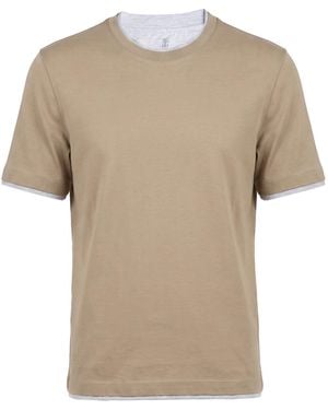 Brunello Cucinelli T-Shirts - Natural