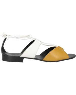 THE OTHER WOMAN Mustard Thong Sandal Calfskin - Metallic