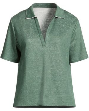 Majestic Filatures Dark Polo Shirt Linen - Green
