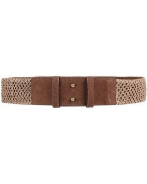 Eleventy Khaki Belt Leather - Brown