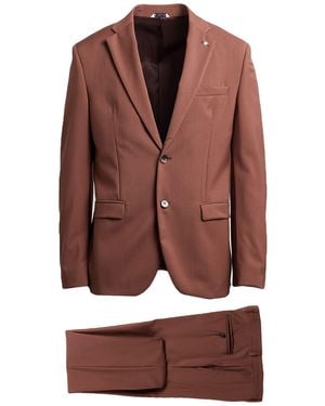 Manuel Ritz Suit Wool, Elastane - Brown