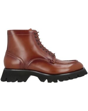 Santoni Tan Ankle Boots Leather - Brown