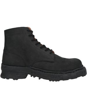 Maison Mihara Yasuhiro Lace-Up Leather Ankle Boots - Black