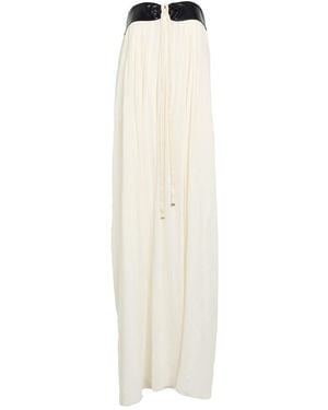 Tod's Maxi Dress Cotton, Calfskin - White