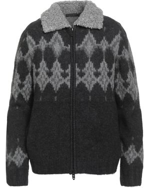 Ermanno Scervino Charcoal Cardigan Alpaca Wool, Polyamide, Wool - Black