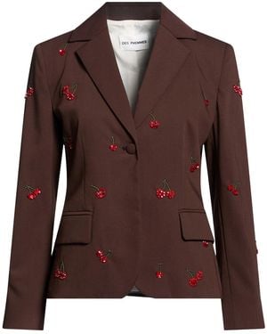 DES_PHEMMES Blazer Polyester, Viscose, Wool, Elastane - Brown